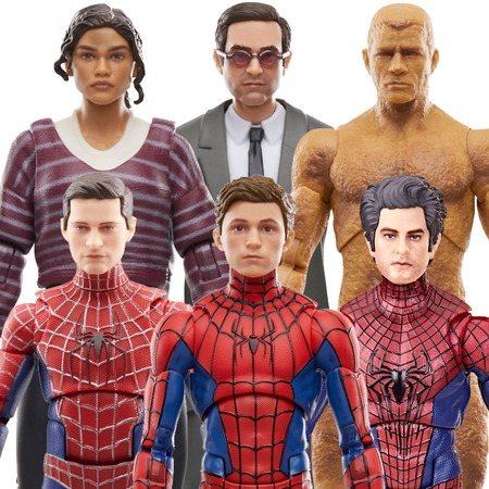 Marvel Legends Spider-Man: No Way Home Ensemble de 6 figurines échelle 6 pouces (Friendly Neighborhood Spider-Man (2002), Amazing Spider-Man, Spider-Man, MJ, Matt Murdoch, Sandman) Hasbro
