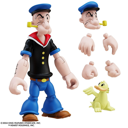 Popeye Classics Série 3 Popeye 1ère Apparence avec Chandail Noir Figurine Échelle 1:12 Boss Fight Studio BFPOP009B