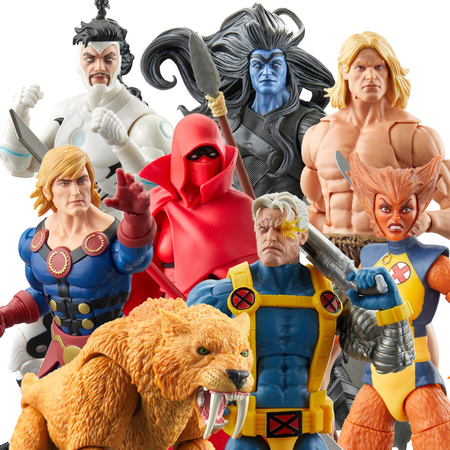 Marvel Legends Series (BAF Zabu) Ensemble de 7 figurines échelle 6 pouces (Wolfasbane, Red Widow, Ikaris, Marvel's Cable, Superior Iron Man, Black Winter (Thor), Ka-Zar) Hasbro