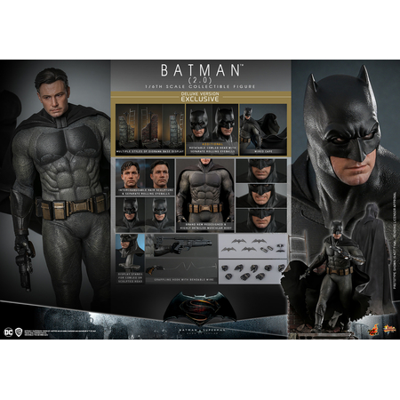 DC Batman v Superman: Dawn of Justice Batman (2_0) (Version de Luxe) Figurine Échelle 1:6 Hot Toys 9129702