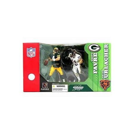 NFL Brett Favre Vs Brian Urlacher Green Bay Packer ensemble de 2 figurines (2003) McFarlane - consigne