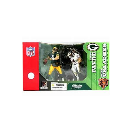 NFL Brett Favre Vs Brian Urlacher 2 Pack Deluxe Green Bay Packer 7-inch Scale Action figures (2003) McFarlane