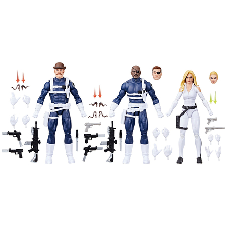 Marvel Legends Series SHIELD ( Nick Fury Jr, Sharon Carter, Dum Dum Dugan) 3-pack 6-inch scale action figures Hasbro F9047