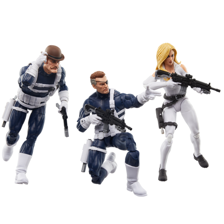 Marvel Legends Series SHIELD ( Nick Fury Jr, Sharon Carter, Dum Dum Dugan) Ensemble de 3 figurines échelle 6 pouces Hasbro F9047