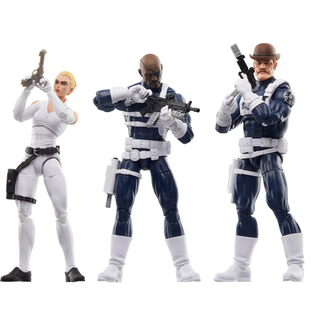 Marvel Legends Series SHIELD ( Nick Fury Jr, Sharon Carter, Dum Dum Dugan) 3-pack 6-inch scale action figures Hasbro F9047