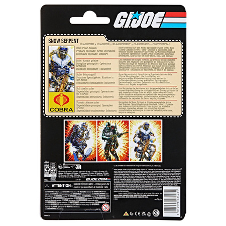 GI Joe Classified Series pack rétro sur blister Snow Serpent figurine échelle 6 pouces Hasbro F9864