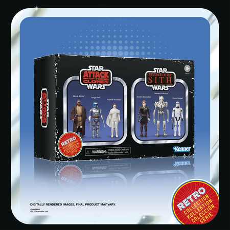 Star Wars Retro Collection Star Wars Épisode II & Épisode III Ensemble de figurines échelle 3,75 pouces Hasbro G0371