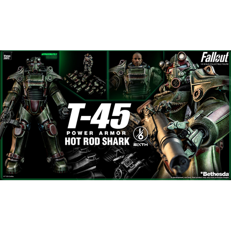 Fallout T-45 Hot Rod Shark Power Armor Figurine Échelle 1:6 Threezero 913294