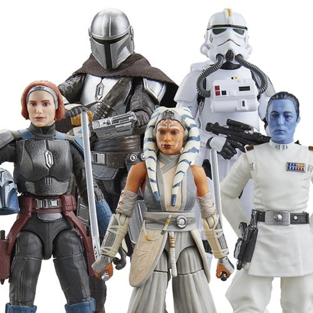 Star Wars The Vintage Collection 3.75-inch Set of 6 Figures (Mandalorian, Bo-Katan Kryze, Grand Admiral Thrawn, Jetpack Trooper, K-2SO, Ahsoka Tano) Hasbro