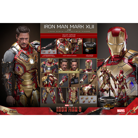 Marvel Iron Man 3 - Iron Man Mark XLII (Mark 42) 2_0 DELUXE 1:6 Scale Figure Hot Toys 9136282 MMS759D66