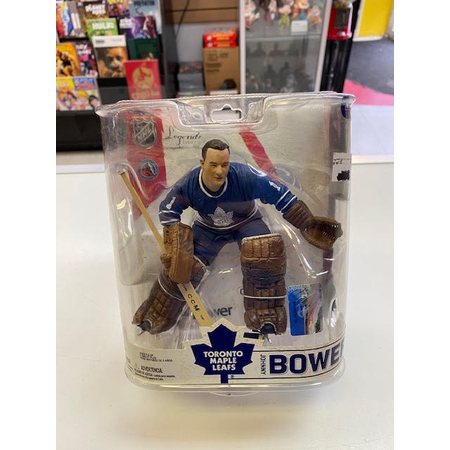 NHL Johnny Bower  Toronto Maple Leafs goalie blue shirt action figure  Mcfarlane Toys