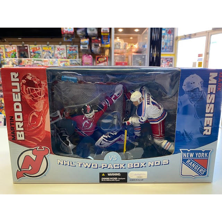 NHL  Martin Brodeur contre Mark Messier gardien de but et joueurs de hockey ensembles de deux  figurines  Mcfarlane Toys