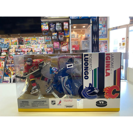 NHL  Roberto Luongo contre Jarome Iginla gardien de but et joueurs de hockey ensembles de deux  figurines  Mcfarlane Toys