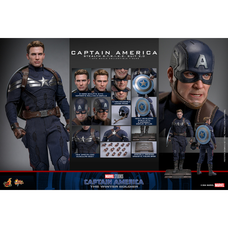 Marvel Captain America (Stealth S.T.R.I.K.E. Suit) 2.0 1:6 Scale Figure Hot Toys MMS783 913994
