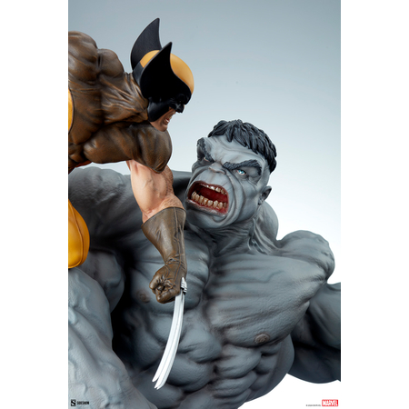 Marvel Grey Hulk vs Wolverine Maquette Sideshow Collectibles 2002162