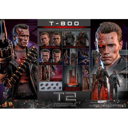 Terminator 2: Judgment Day T-800 (Battle Damaged Version 2_0) 1:6 Scale Figure Hot Toys DX46 913791