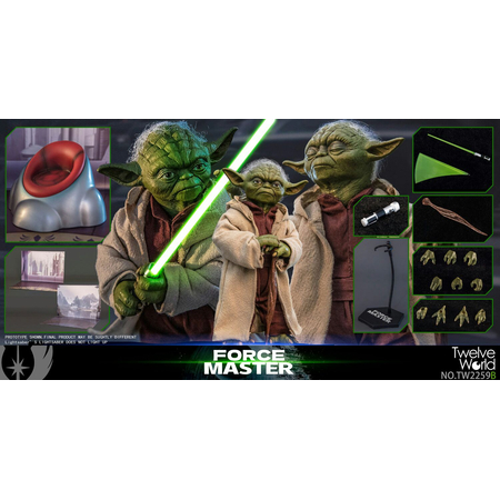 Star Wars L'Attaque des Clones Yoda Figurine Échelle 1:6 Twelve World TW2259B