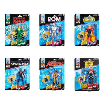 Marvel Legends Comics-Inspired Set of 6-Inch Action Figures (Daken Wolverine, Spaceknight, Adam Warlock, Miles Morales, Banshee, Iron Man) Hasbro