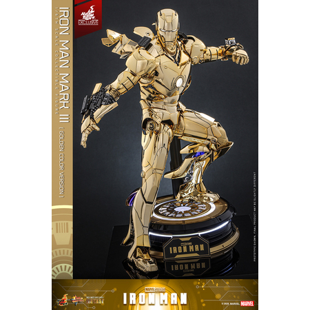 Marvel Iron Man Mark III Armure Couleur Or Diecast Figurine Échelle 1:6 Hot Toys MMS764D69 913832