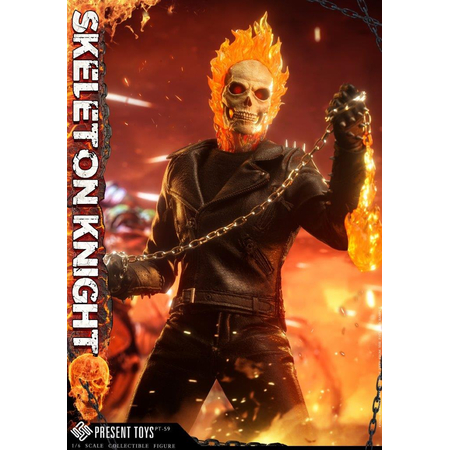 Skeleton Knight Ghost Motorcyclist Nic Cage 1:6 Scale Figure Present Toys PST-SP59