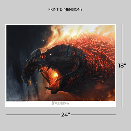 Lord of the Rings Flame of Udûn: The Balrog Fine Art Print by Jerry Vanderstelt (Vanderstelt Studio) 502728U
