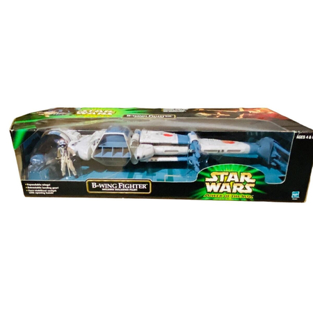 Star Wars Power of the Jedi B-Wing Fighter (Includes Sullustan Pilot Action Figure) 2001 Hasbro 26481