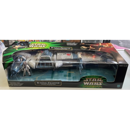 Star Wars Power of the Jedi B-Wing Fighter (Includes Sullustan Pilot Action Figure) 2001 Hasbro 26481