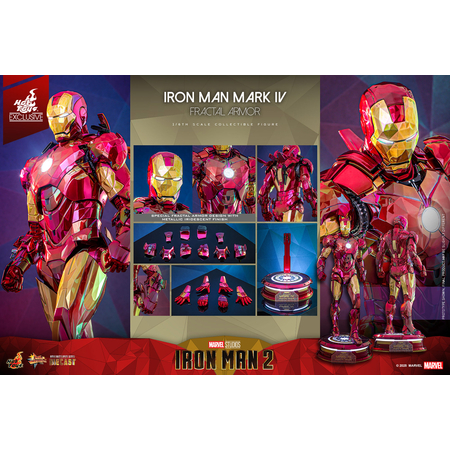 Marvel Iron Man Mark IV (Armure Fractale) DIECAST Figurine Échelle 1:6 Hot Toys MMS792D70 914200