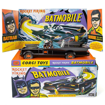 DC Batmobile avec Batman et Robin - Version avec fini luisant Échelle 1:50 Diecast Corgi Toys Replica (267)