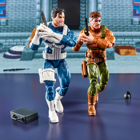 Marvel Legends Series Gamerverse Punisher and Nick Fury, Retro Video Game -Inspired Collectible 6-Inch Action Figures Hasbro G1871