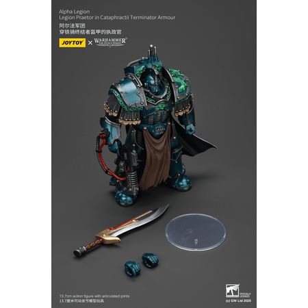 Warhammer 40K Alpha Legion Legion Praetor in Cataphractii Terminator Armour 1:18 Scale Action Figure Joytoy JT01260