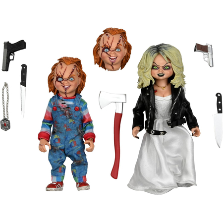 La Fiancée de Chucky - Chucky et Tiffany Ensemble de 2 Figurines avec vêtements échelle 8 pouces NECA 42121