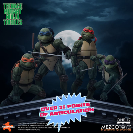One:12 Collective Teenage Mutant Ninja Turtles (1990) Boxed Set Mezco Toyz 75517
