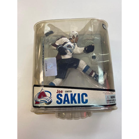 Joe Sakic  joueur de hockey Avalanche du Colorado (CHANDAIL BLANC) NHL figurine 7 po McFarlane Consigne