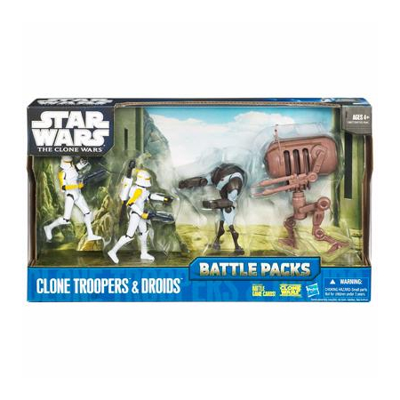 Star Wars Clone Wars Figurine Battle Pack Clone Troopers and Droids Hasbro