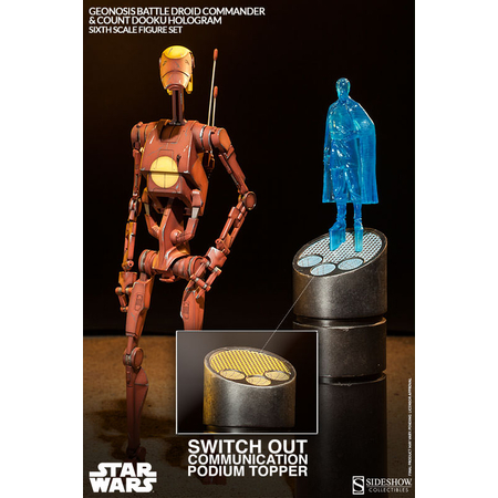Battle Droid Commander and Count Dooku Hologram