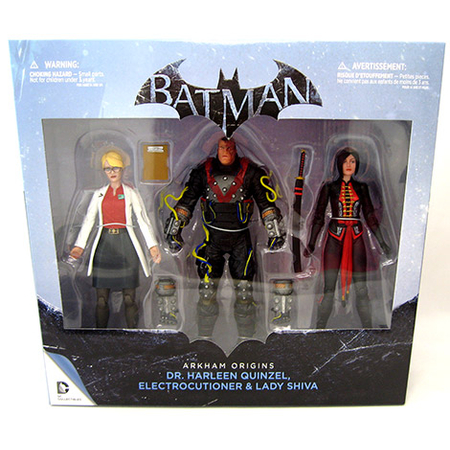 Batman Arkham Origins - Electrocutioner, Lady Shiva & Harleen Quinzell 3-pack Action Figure