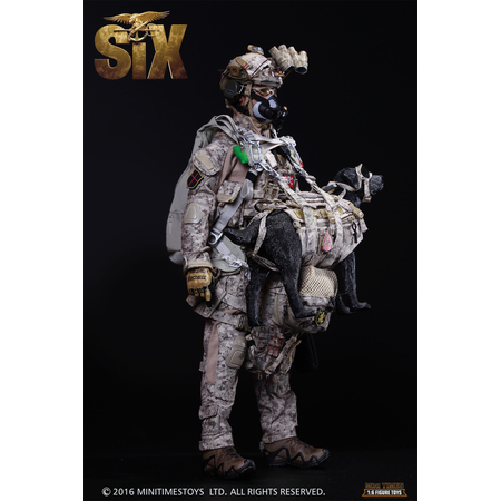 US Navy Seal Team Six K9 HALO Jumper avec chien figurine échelle 1:6 Mini Times M006