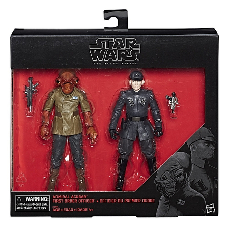 Star Wars Episode VIII: The Last Jedi The Black Series 6-Inch - Admiral Ackbar & First Order Officer 2-pack Exclusive Hasbro C3225