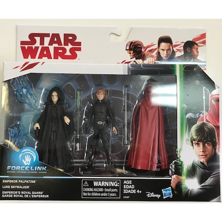 Star Wars The Last Jedi Exclusive 3-pack Emperor Palpatine - Luke Skywalker - Royal Guard