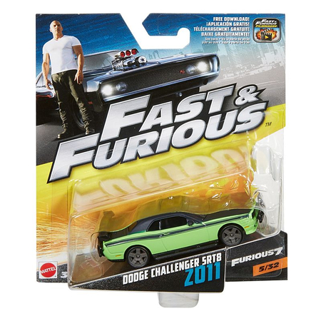 Fast and Furious Dodge Challenger SRT8 2011 (Furious 7) 5/32 �chelle 1:55 Mattel (2016) FCF40