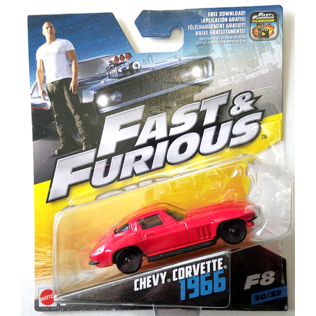 Fast and Furious Chevy Corvette 1966 (F8) 30/32 �chelle 1:55 Mattel (2016) FCN87