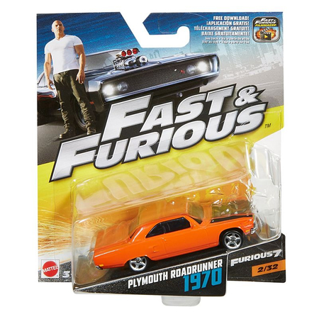 Fast and Furious Plymouth Roadrunner 1970 (Furious 7) 2/32 �chelle 1:55 Mattel (2016) FCF37