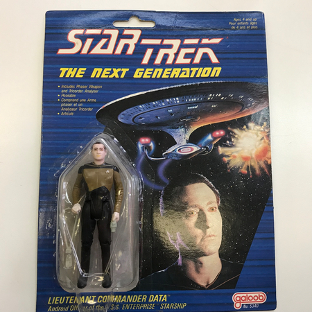 Star Trek The Next Generation TNG Lieutenant Commander Data Galoob - emballage légèrement endommagé