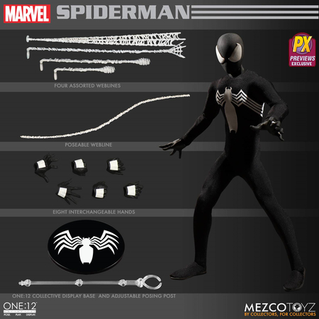 One-12 Collective Marvel Spider-Man Black Version PX Mezco Toyz