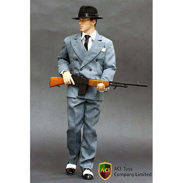 Men In Suit 04 Gangster Johnny Brooklyn New York City 1933 with bar gun