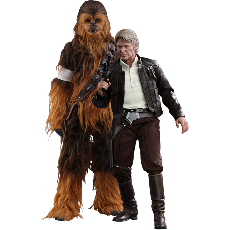 Star Wars The Force Awakens Han Solo and Chewbacca Sixth Scale
