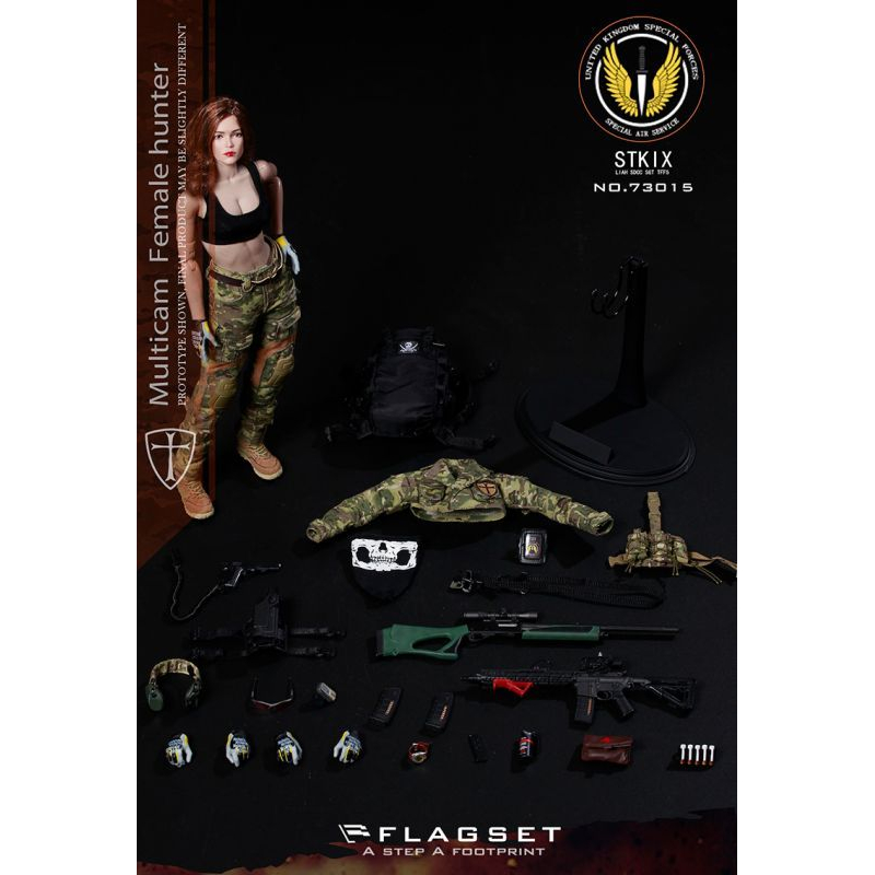 Multicam Female Hunter Angela 1:6 figure Flagset 73015